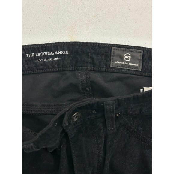 AG Adriano Goldschmied Womens The Legging Ankle Super Skinny Black Corduroy 24R - Picture 12 of 13